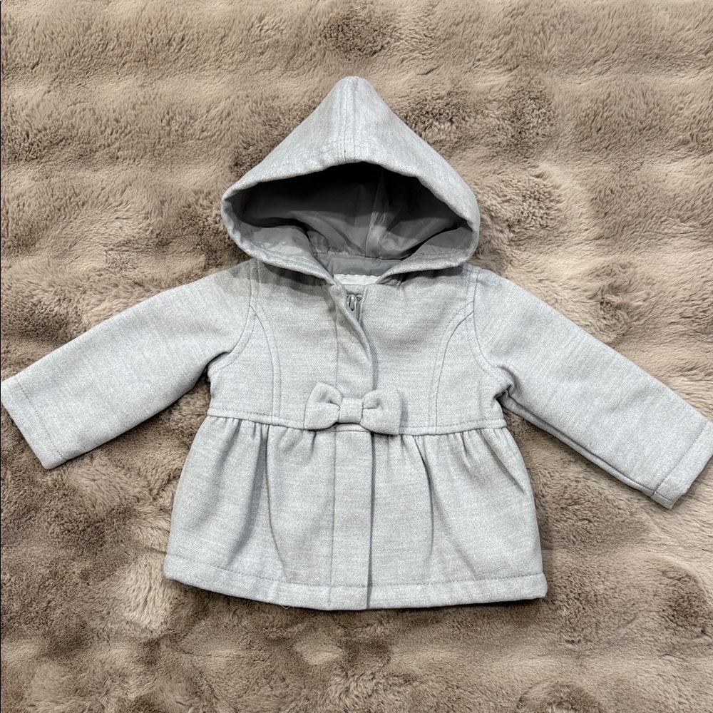 Old Navy Gray Kids Jacket with Hood and bow